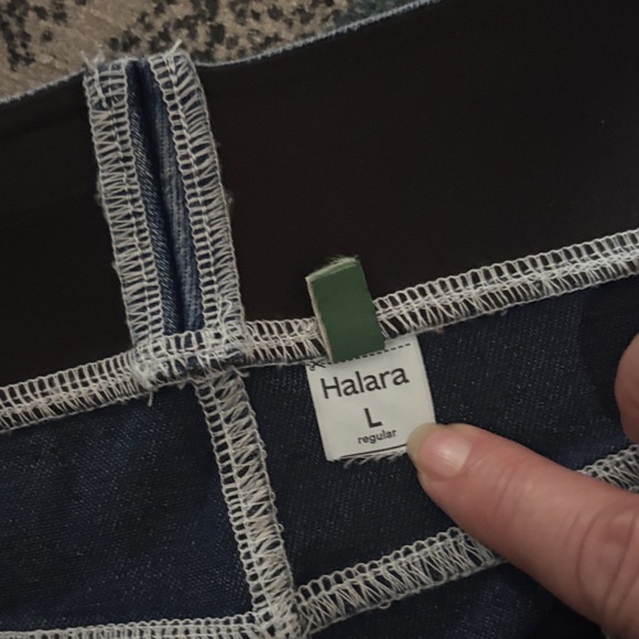 NWT Halara Wide Leg Flex Denim with White Stripes Size L - Picture 10 of 12